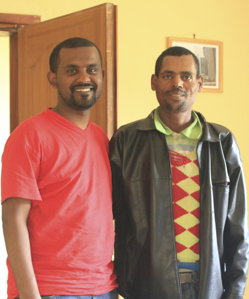 Solen and Tesfu pose for a photo